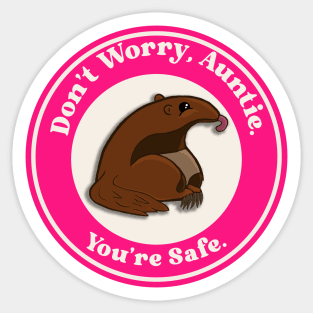 “Don’t Worry, Auntie.” Chibi Arlie the Anti-Abuse Anteater in Pink Sticker